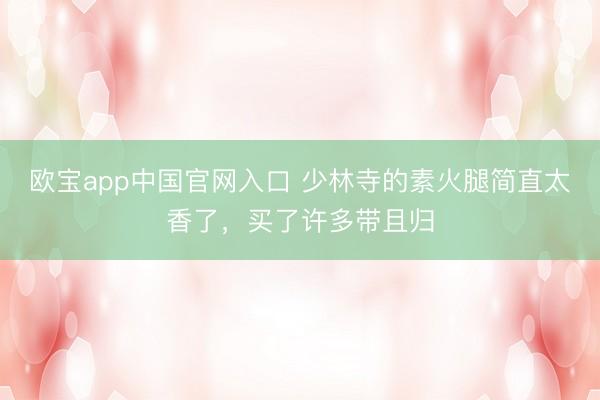欧宝app中国官网入口 少林寺的素火腿简直太香了，买了许多带且归