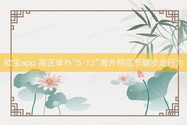 欧宝app 高区举办“5·12”海外照应节健步走行为
