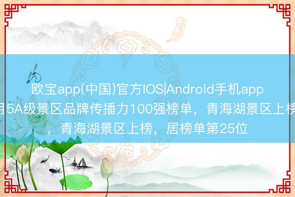 欧宝app(中国)官方IOS|Android手机app下载 22026年4月5A级景区品牌传播力100强榜单，青海湖景区上榜，居榜单第25位