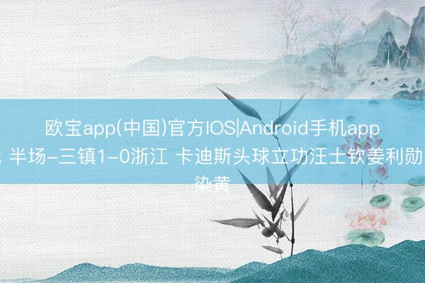 欧宝app(中国)官方IOS|Android手机app下载 半场-三镇1-0浙江 卡迪斯头球立功汪士钦姜利勋染黄