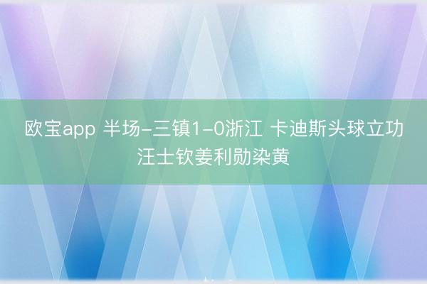 欧宝app 半场-三镇1-0浙江 卡迪斯头球立功汪士钦姜利勋染黄
