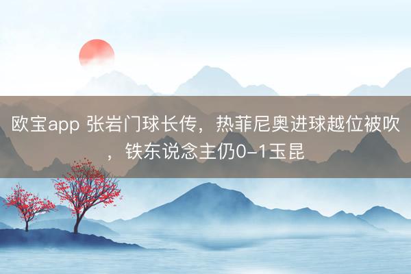 欧宝app 张岩门球长传，热菲尼奥进球越位被吹，铁东说念主仍0-1玉昆