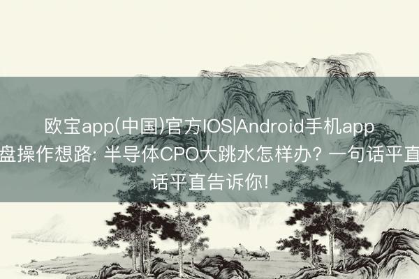 欧宝app(中国)官方IOS|Android手机app下载 尾盘操作想路: 半导体CPO大跳水怎样办? 一句话平直告诉你!