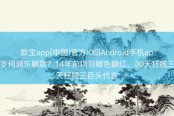 欧宝app(中国)官方IOS|Android手机app下载 51岁何润东躺赢?14年前项羽脚色翻红,30天狂揽三巨头代言