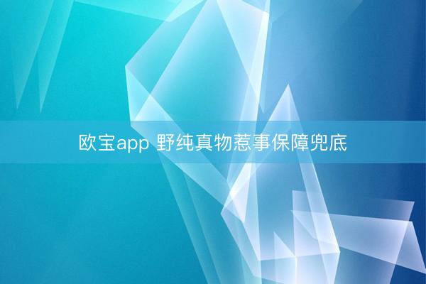 欧宝app 野纯真物惹事保障兜底