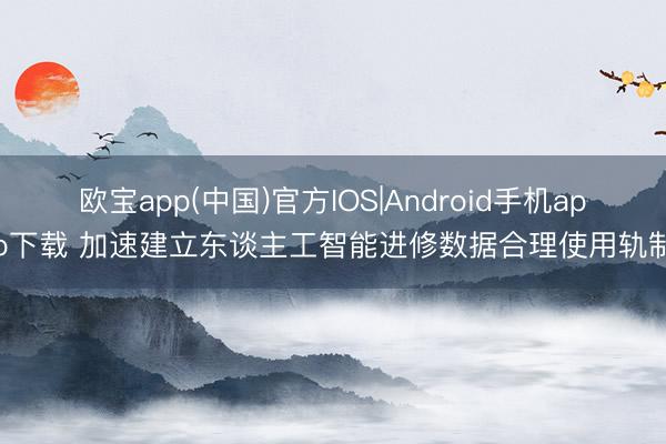 欧宝app(中国)官方IOS|Android手机app下载 加速建立东谈主工智能进修数据合理使用轨制