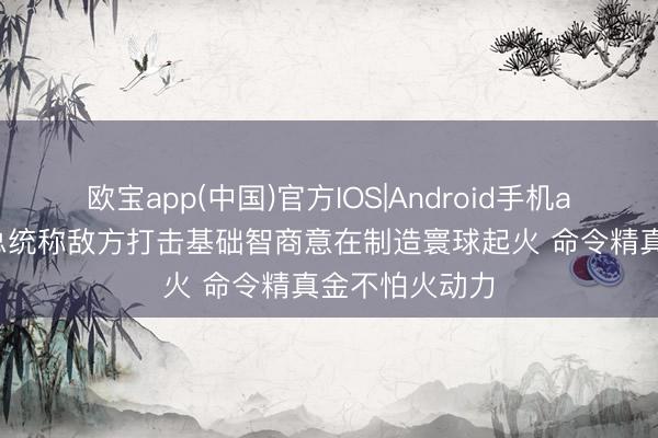 欧宝app(中国)官方IOS|Android手机app下载 伊朗总统称敌方打击基础智商意在制造寰球起火 命令精真金不怕火动力