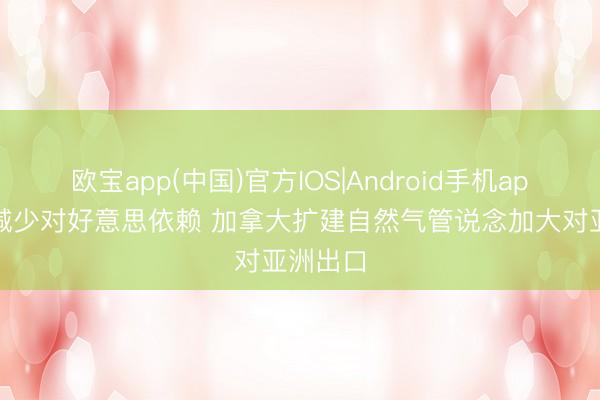 欧宝app(中国)官方IOS|Android手机app下载 减少对好意思依赖 加拿大扩建自然气管说念加大对亚洲出口